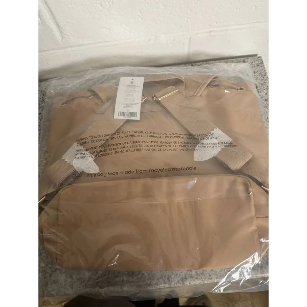 Year Of Ours NWT Beige Nylon Backpack Minimalist Utility Bag Neutral Aesthetic E